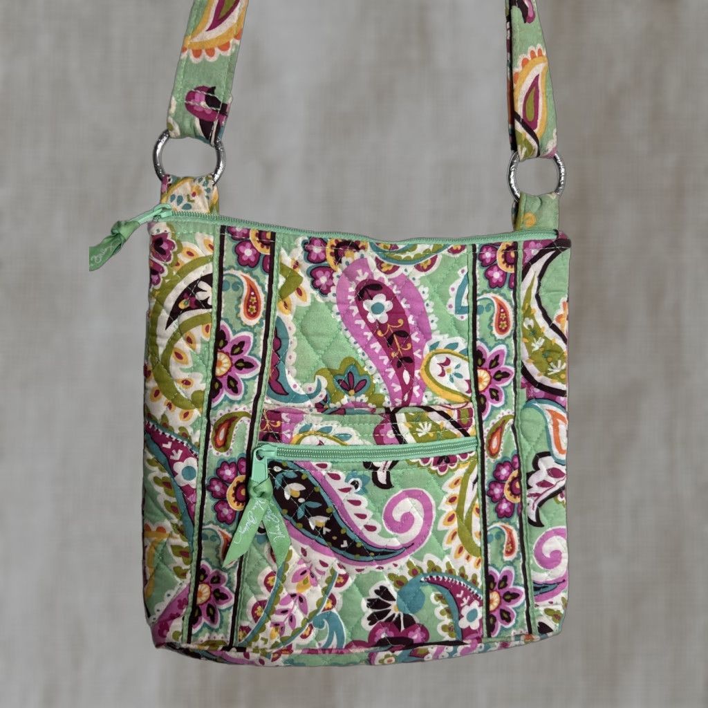 Vera Bradley Vera Bradley Tutti Frutti Shoulder Bag Tote Purse Quilted Multicolor Green Paisley Medium Women Adjustable Strap Pockets Magnetic Closure Size ONE SIZE - 1 Thumbnail