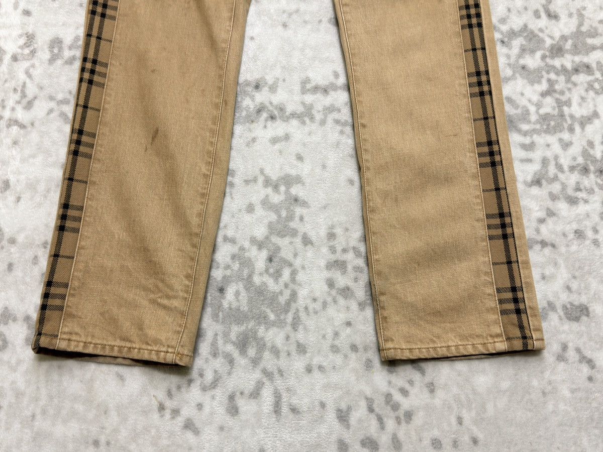 Burberry Burberry Blue Label Distressed Denim Nova Check Stripe Pants Size US 30 / EU 46 - 7 Thumbnail