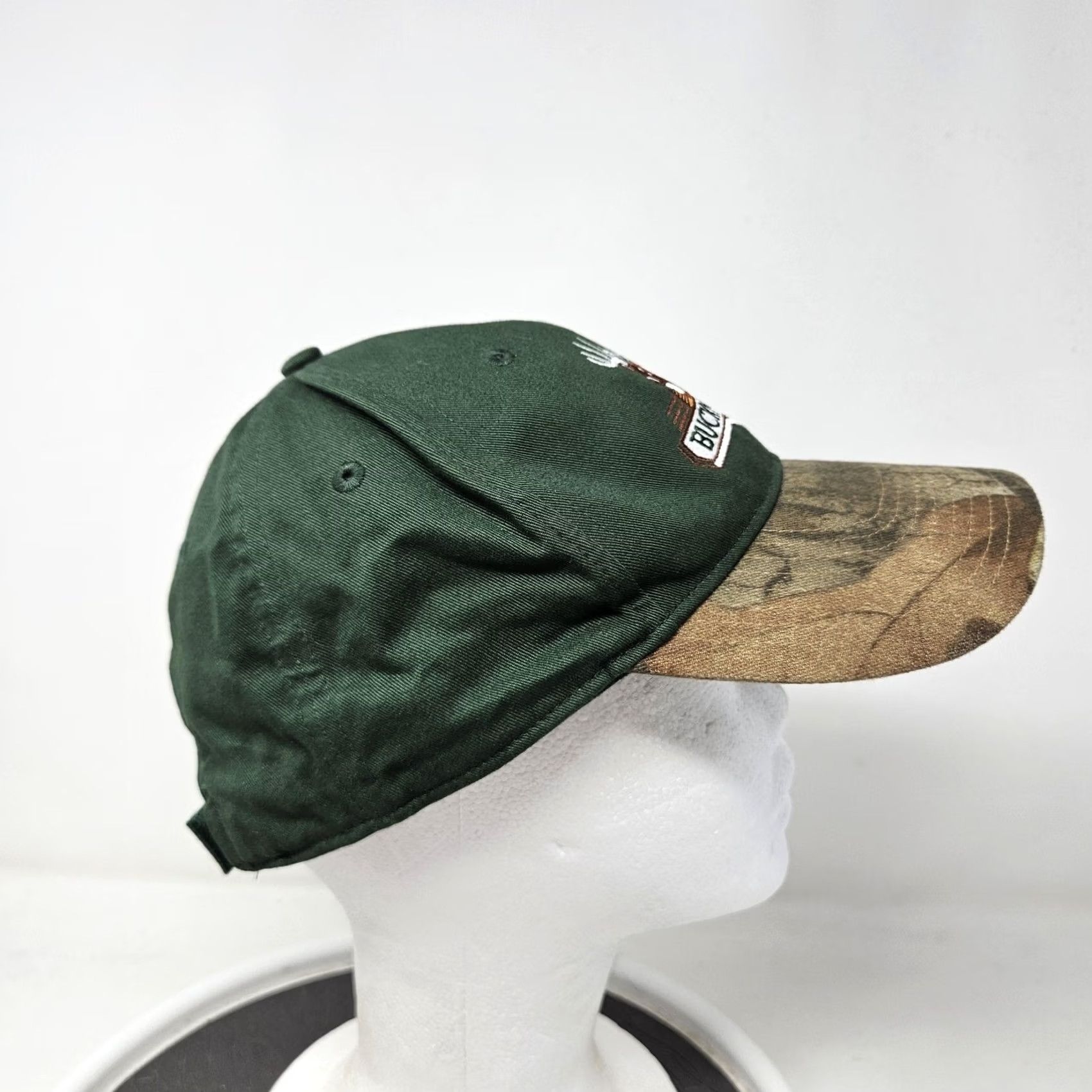 Vintage Buckmasters Hat Cap Strap Back Green Camo Embroidered Deer Hunting Outdoors Mens Cap One Size Adjustable Camouflage Hunting Outdoor Buckmasters Mens Size ONE SIZE - 3 Thumbnail