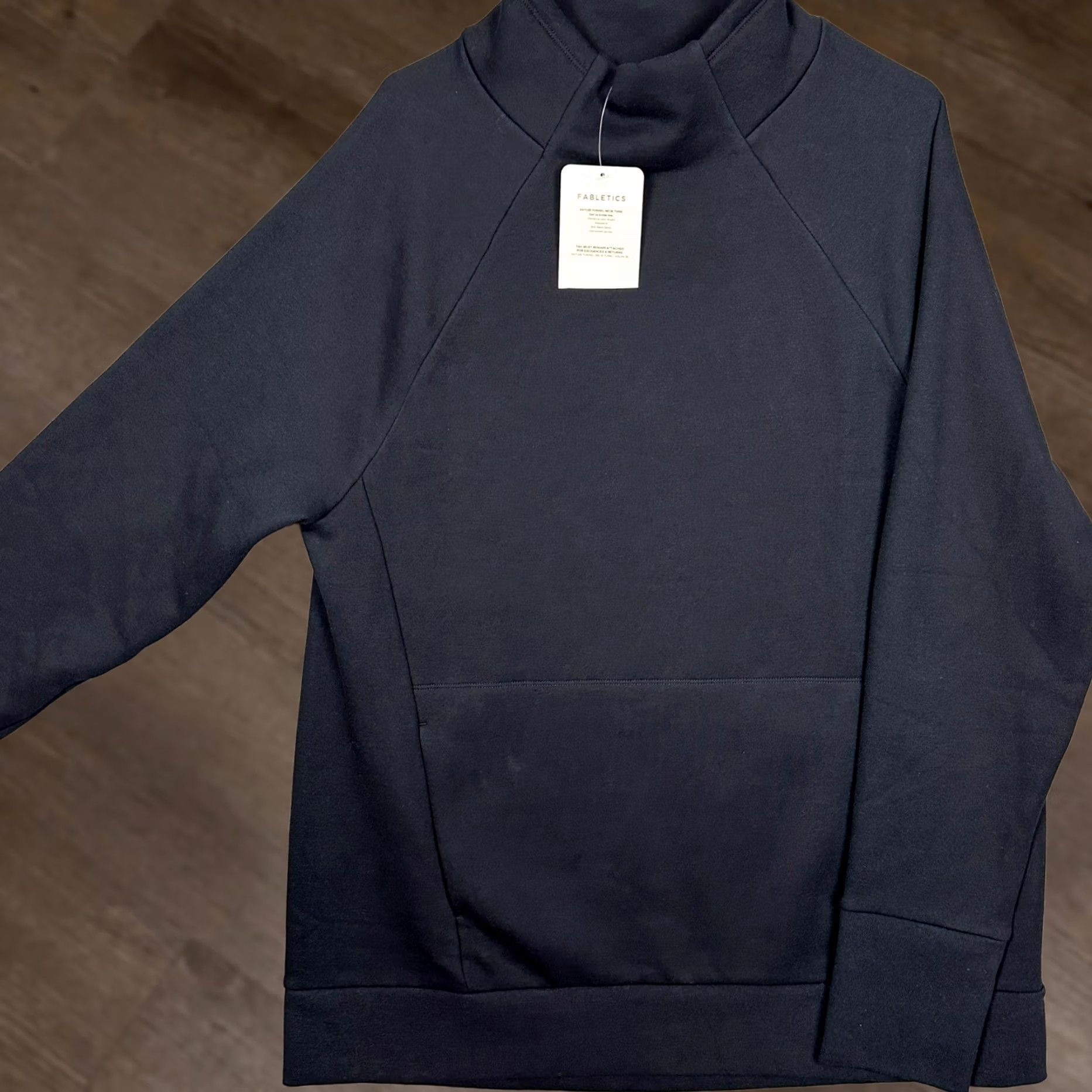 Fabletics Fabletics Sweatshirt Tunic 2XL Black Zaylee Funnel Neck Raglan Long Sleeve Pocket Relaxed Fit Womens Size XXL / US 16-18 / IT 52-54 - 1 Thumbnail