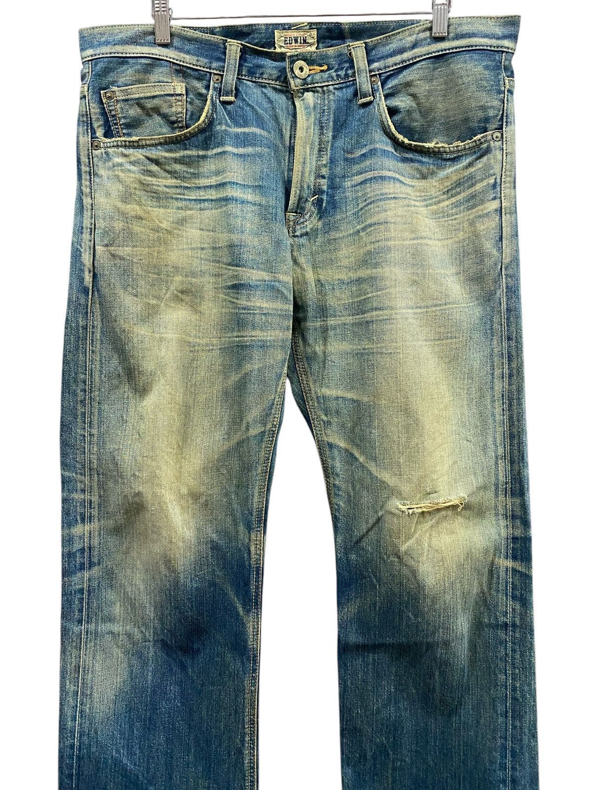 Edwin Vintage EDWIN Distressed Blue Jeans Size US 39 - 2 Thumbnail