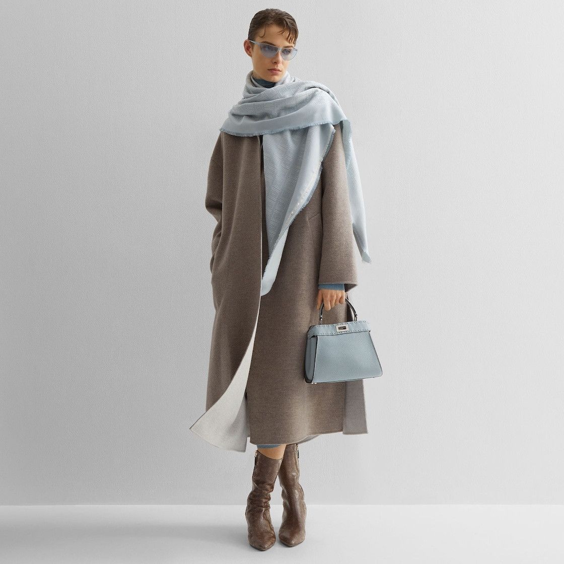 Fendi o1s1wg111224 Size: OS / FF Scarf in Light Blue Size ONE SIZE - 3 Thumbnail