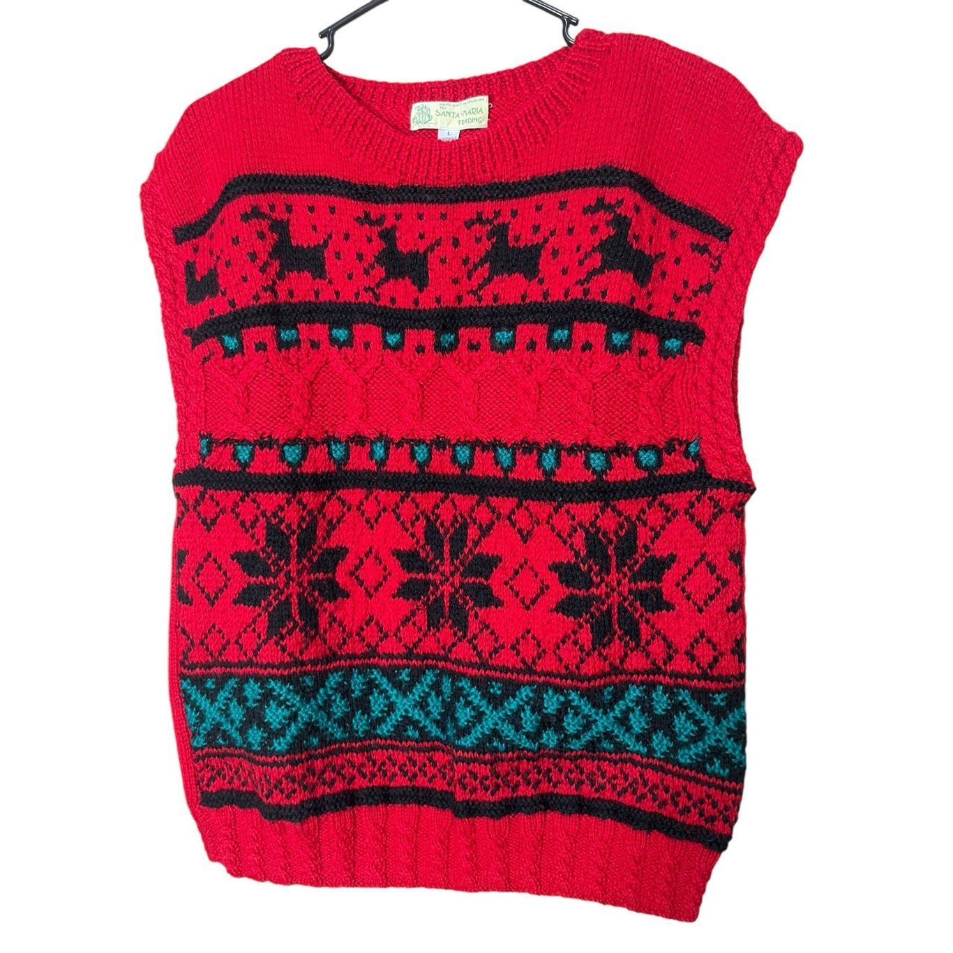 Other Vintage Santa Maria Trading 100% Wool Hand Knit Christmas Sw Size L / US 10 / IT 46 - 2 Thumbnail