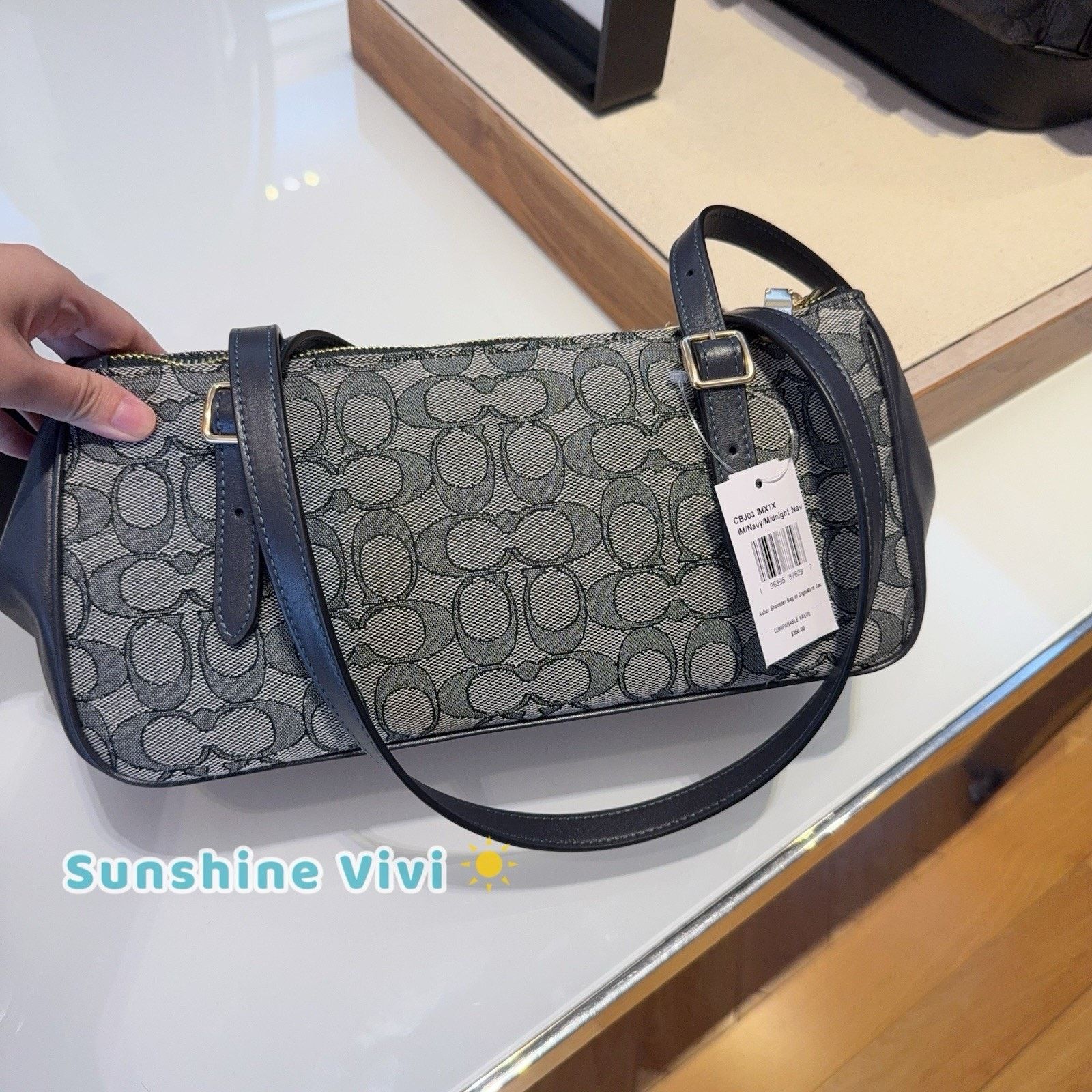 Coach NWT Bundle Coach Asher Bag CBJ03 & CU987 Zip Wallet Navy Size ONE SIZE - 5 Thumbnail