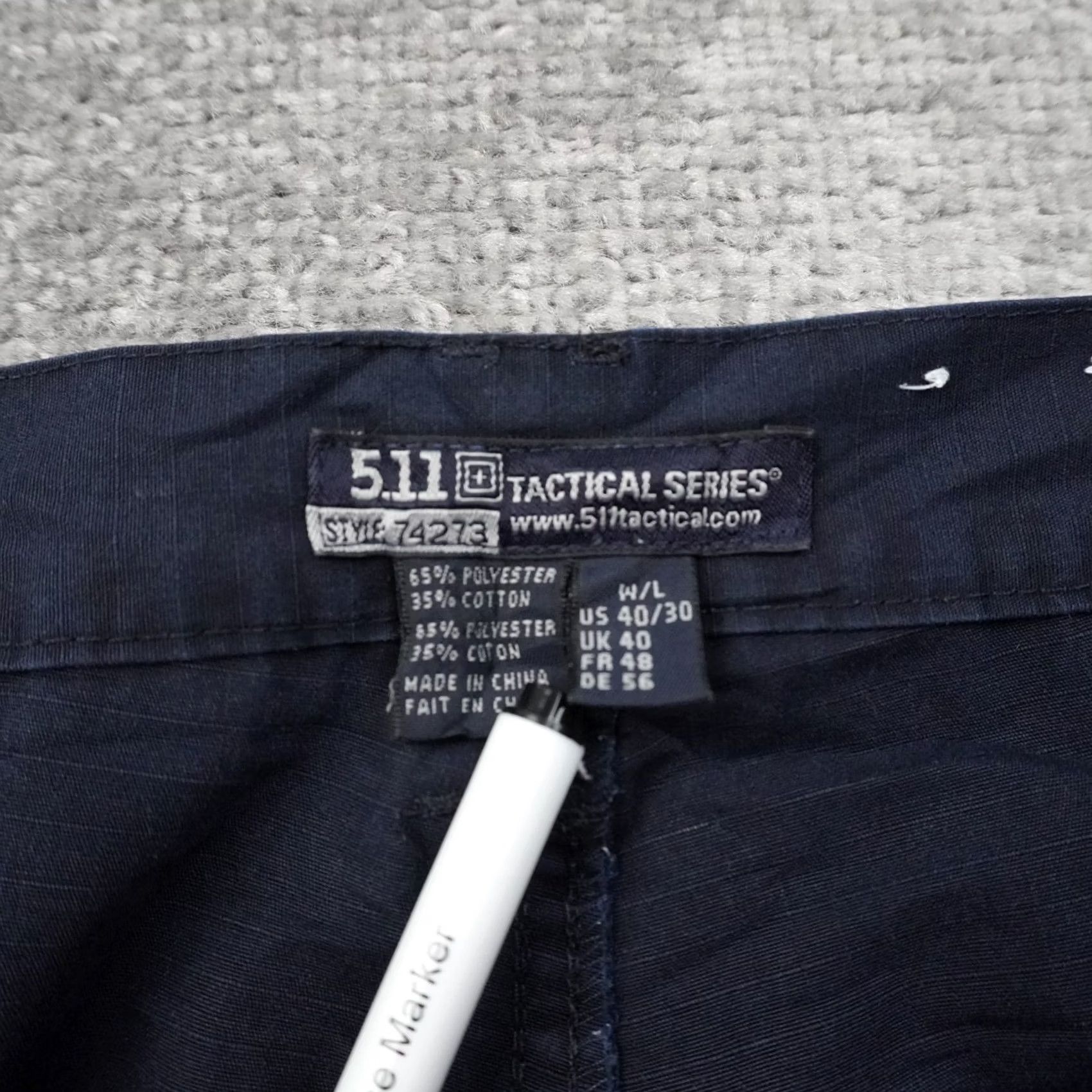 Vintage 5.11 Tactical Cargo Pants Mens 40x30 Blue Workwear Cargo Pocket Straight Rise Mid Front Flat Front Regular" Size US 40 / EU 56 - 3 Thumbnail