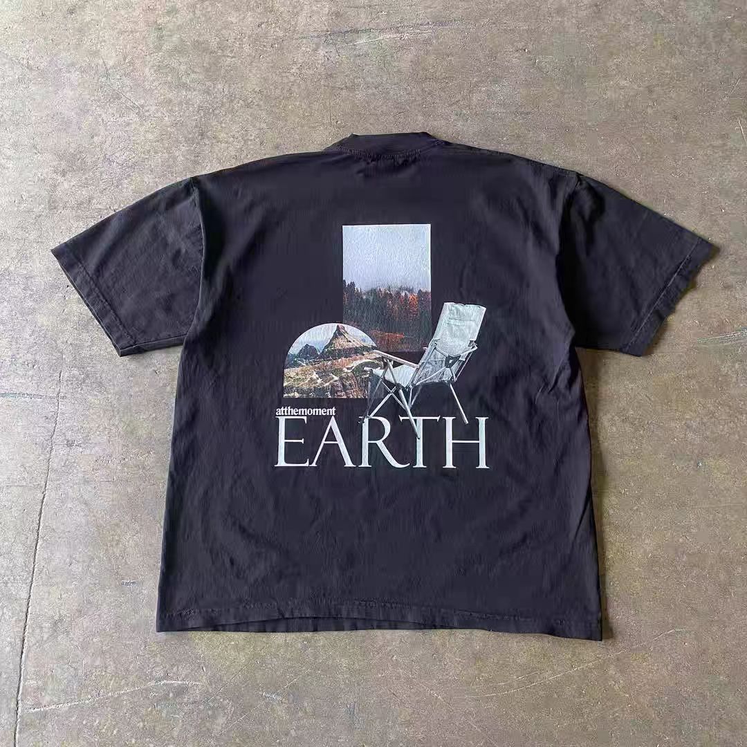 Vintage Black washed retro chair print t-shirt Size US L / EU 52-54 / 3 - 1 Thumbnail