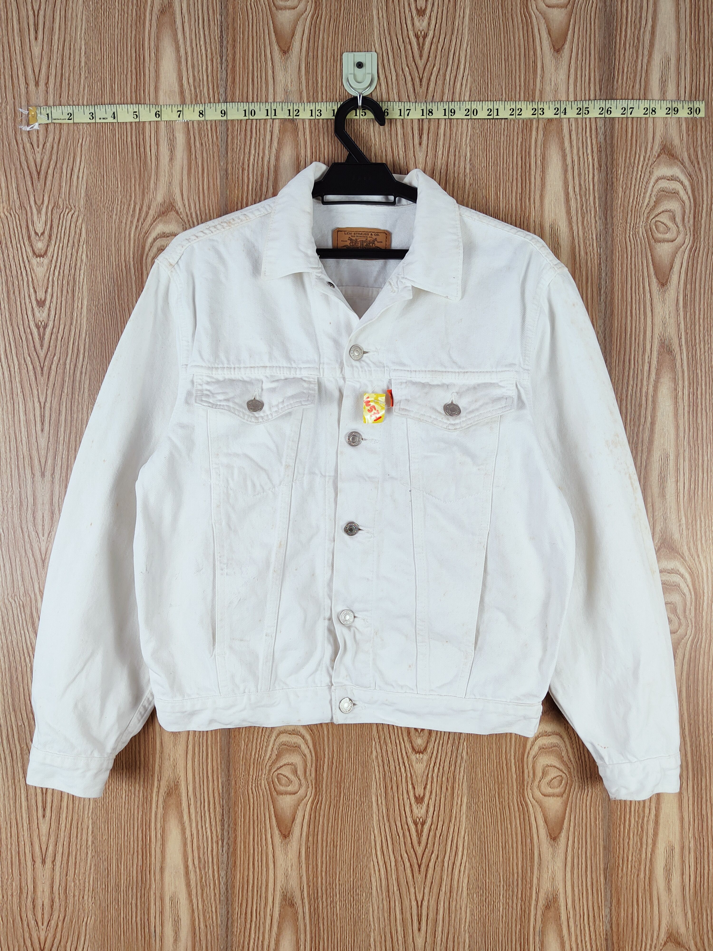 Levi's D Levi's orange tab vintage White Denim Jacket #W571 Size US M / EU 48-50 / 2 - 1 Thumbnail