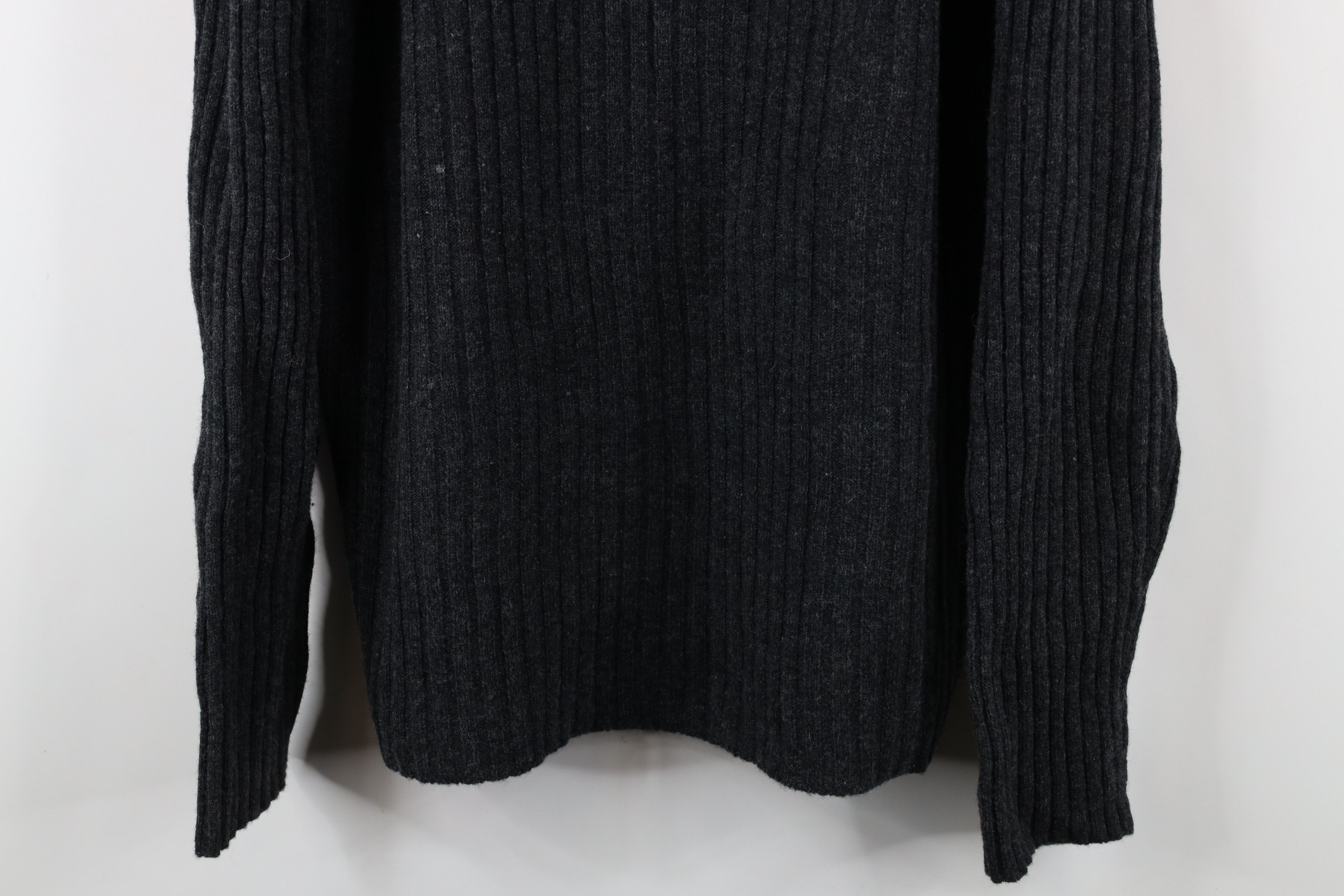 Vintage Vintage 90s Streetwear Blank Wool Ribbed Knit Sweater Gray Size US XL / EU 56 / 4 - 3 Thumbnail