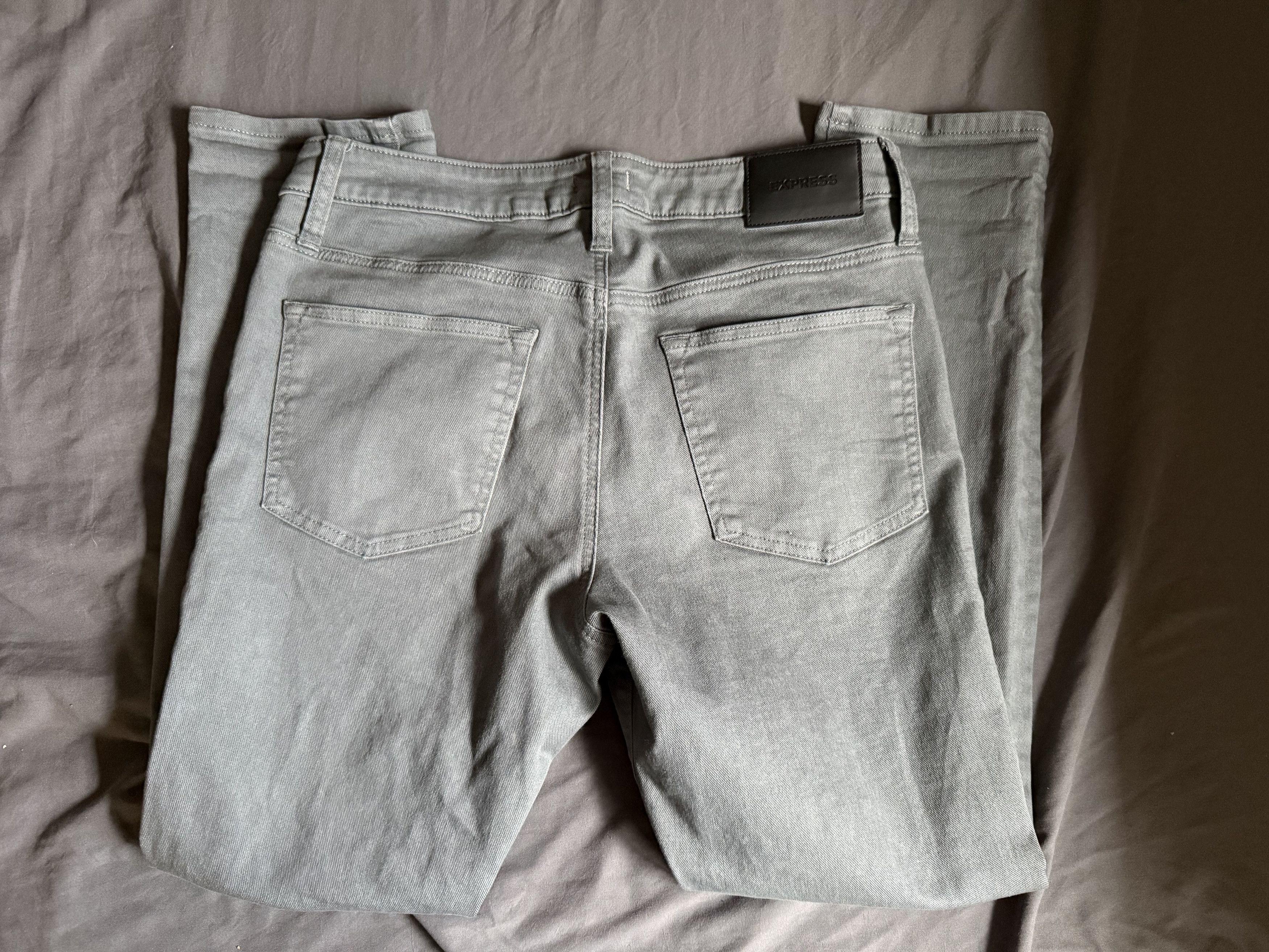 Express Express Men's Skinny Olive Green Hyper Stretch Jeans 31x30 Size US 31 - 6 Thumbnail