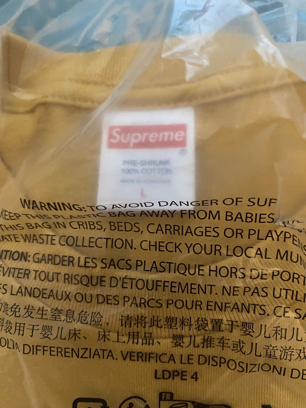 Supreme Supreme Fuck Money Tee Size Large Mustard Size US L / EU 52-54 / 3 - 4 Thumbnail