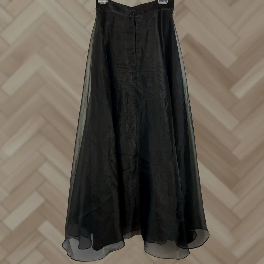 Layer 8 VINTAGE Chelsea Nites Skirt Maxi Womens 8 Black Chiffon Layered Elastic Waist Full Long 27" Waist 42" 90s Grunge Formal Party Wedding Read Size 30" / US 8 / IT 44 - 1 Thumbnail