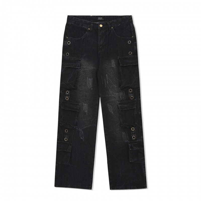 Japanese Brand × Jean Retro loose wide leg pocket jeans Size US 32 / EU 48 - 6 Thumbnail