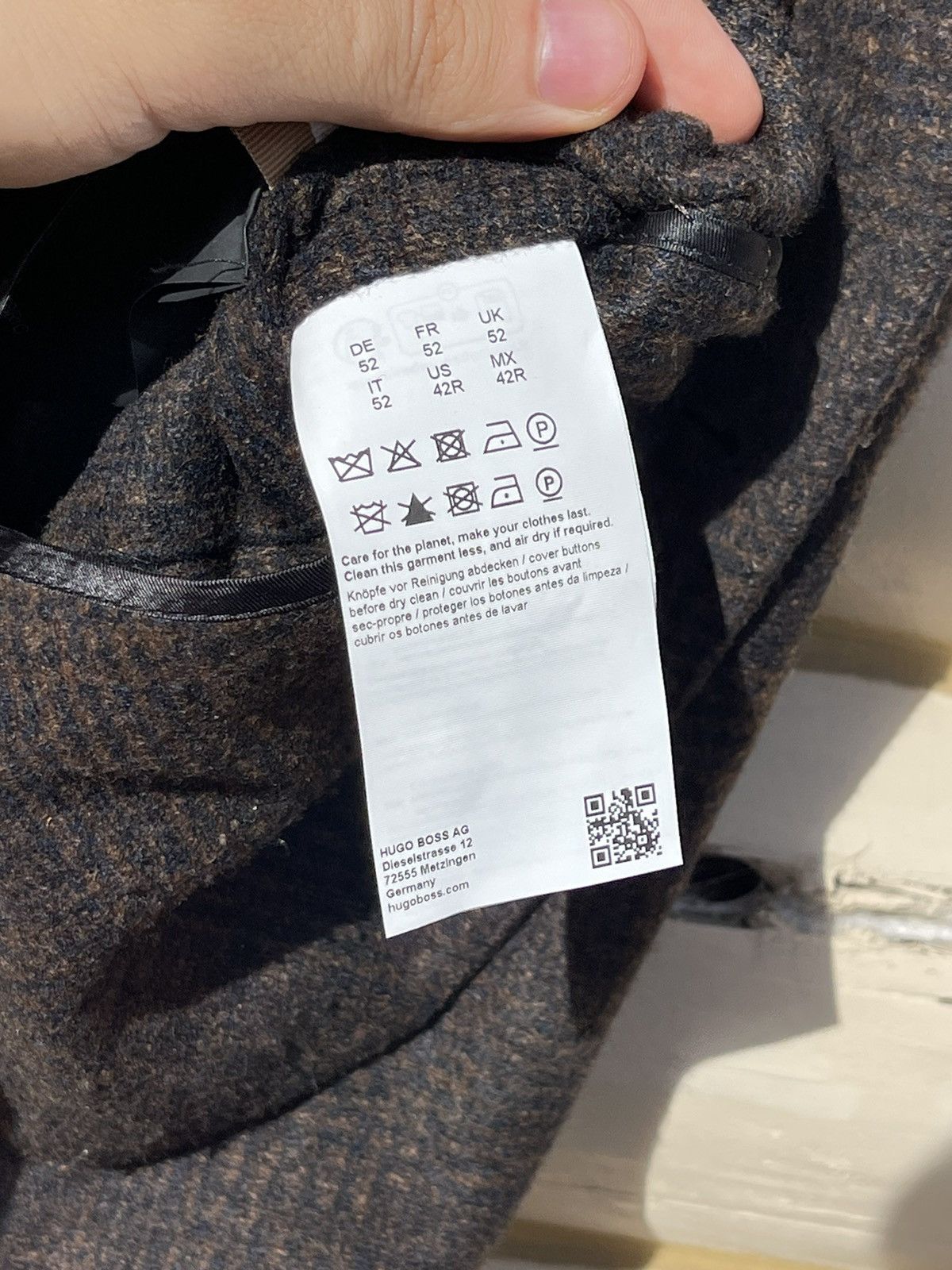 Hugo Boss 2022 Boss jersey jacket brown blazer wool Size 42R - 13 Thumbnail