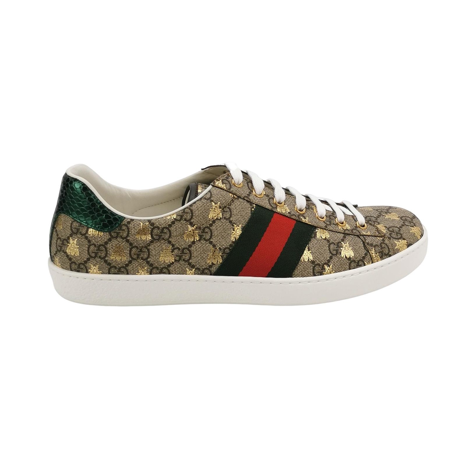 Gucci Gucci Ace Gold Bee GG Supreme Sneakers EU 46.5 Size US 13 / EU 46 - 1 Thumbnail