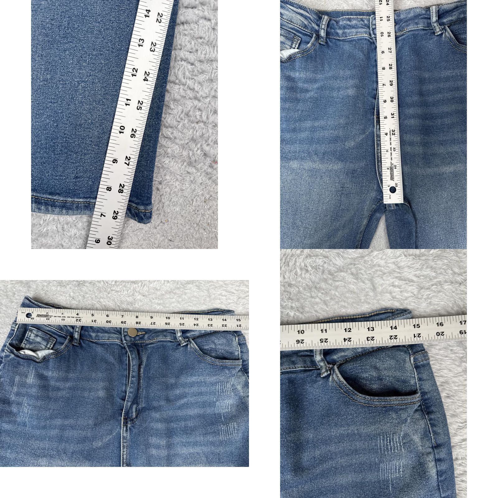 Vintage Blue Jeans Womens 28x30 Straight Leg High Rise Denim Medium Wash Classic Fit Size 28" / US 6 / IT 42 - 8 Thumbnail