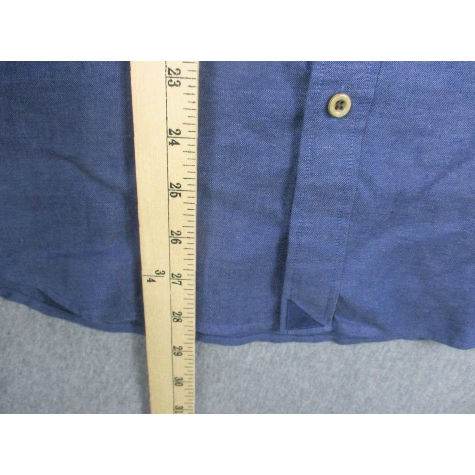 UNTUCKit UNTUCKit Shirt Mens Large Navy Cameron Linen Short Sleeve Slim Fit Button Front Size US L / EU 52-54 / 3 - 3 Thumbnail