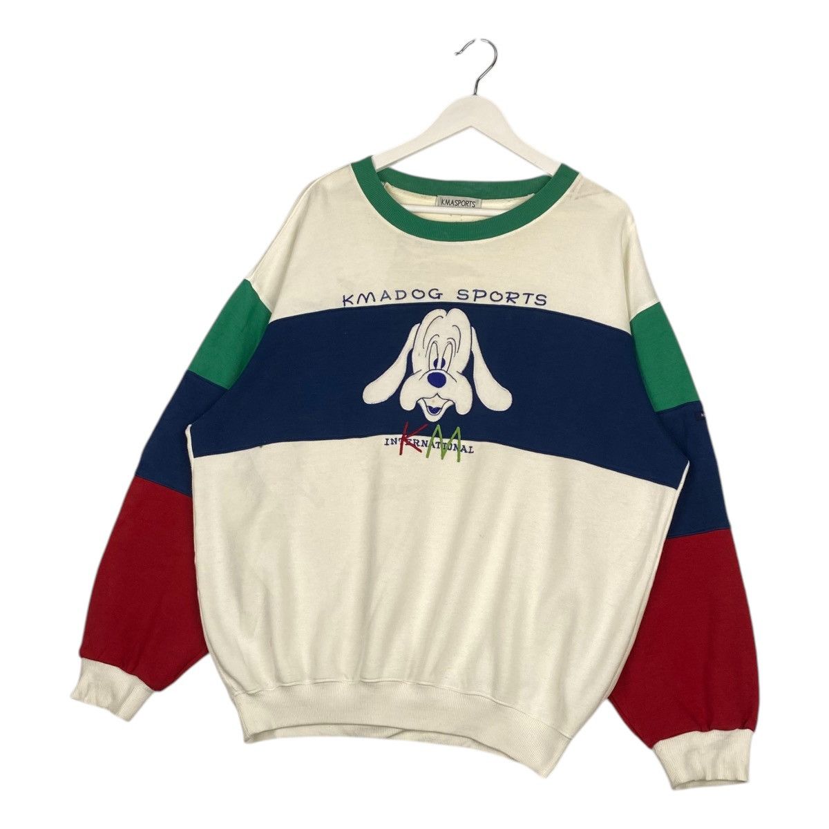 Designer × Vintage Vintage Kma Sports Crewneck Sweatshirt White/Navy Blue Size US L / EU 52-54 / 3 - 2 Thumbnail