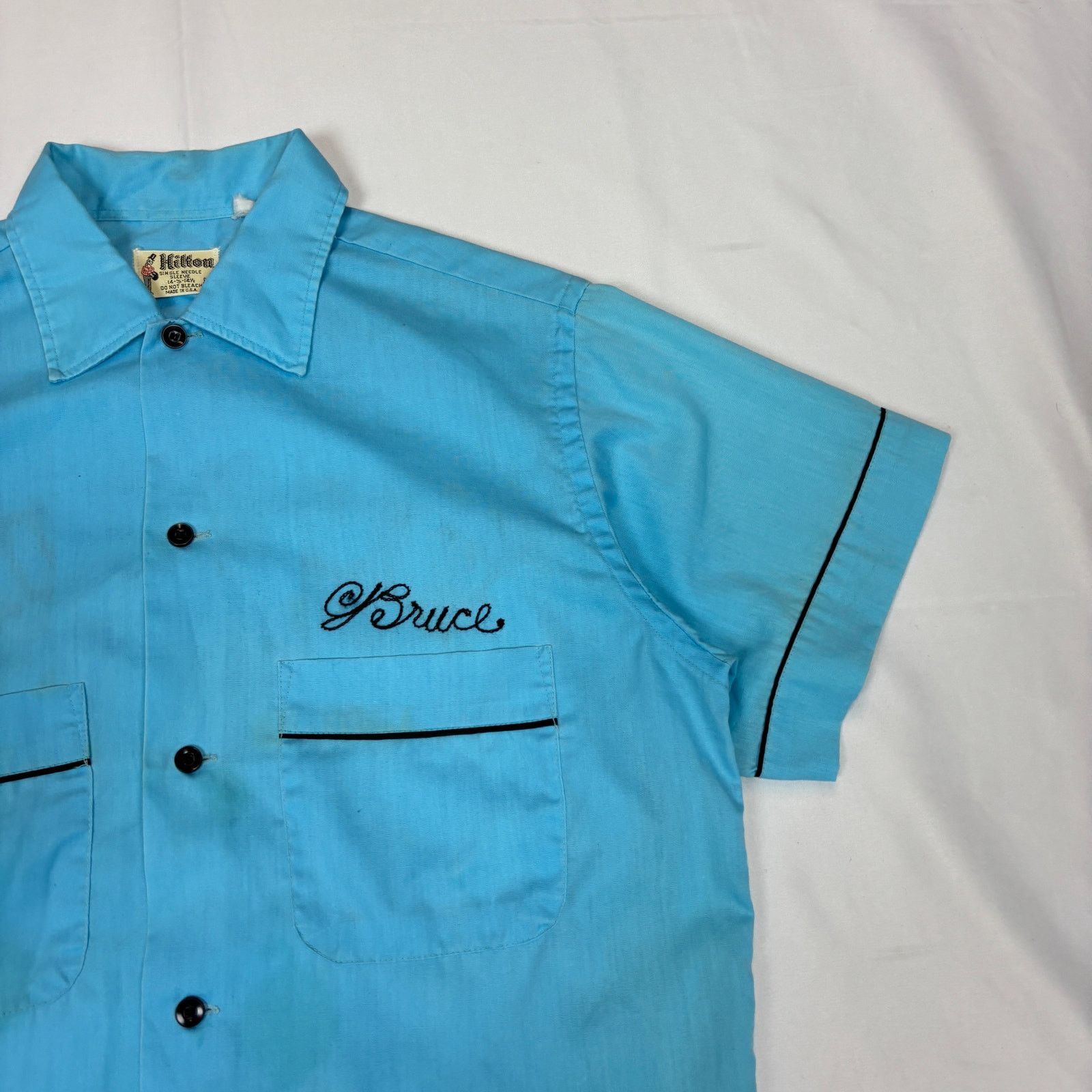 Vintage VTG 50s Hilton Bowling Shirt Wally's Den Small Chain Stitch Size US S / EU 44-46 / 1 - 4 Thumbnail