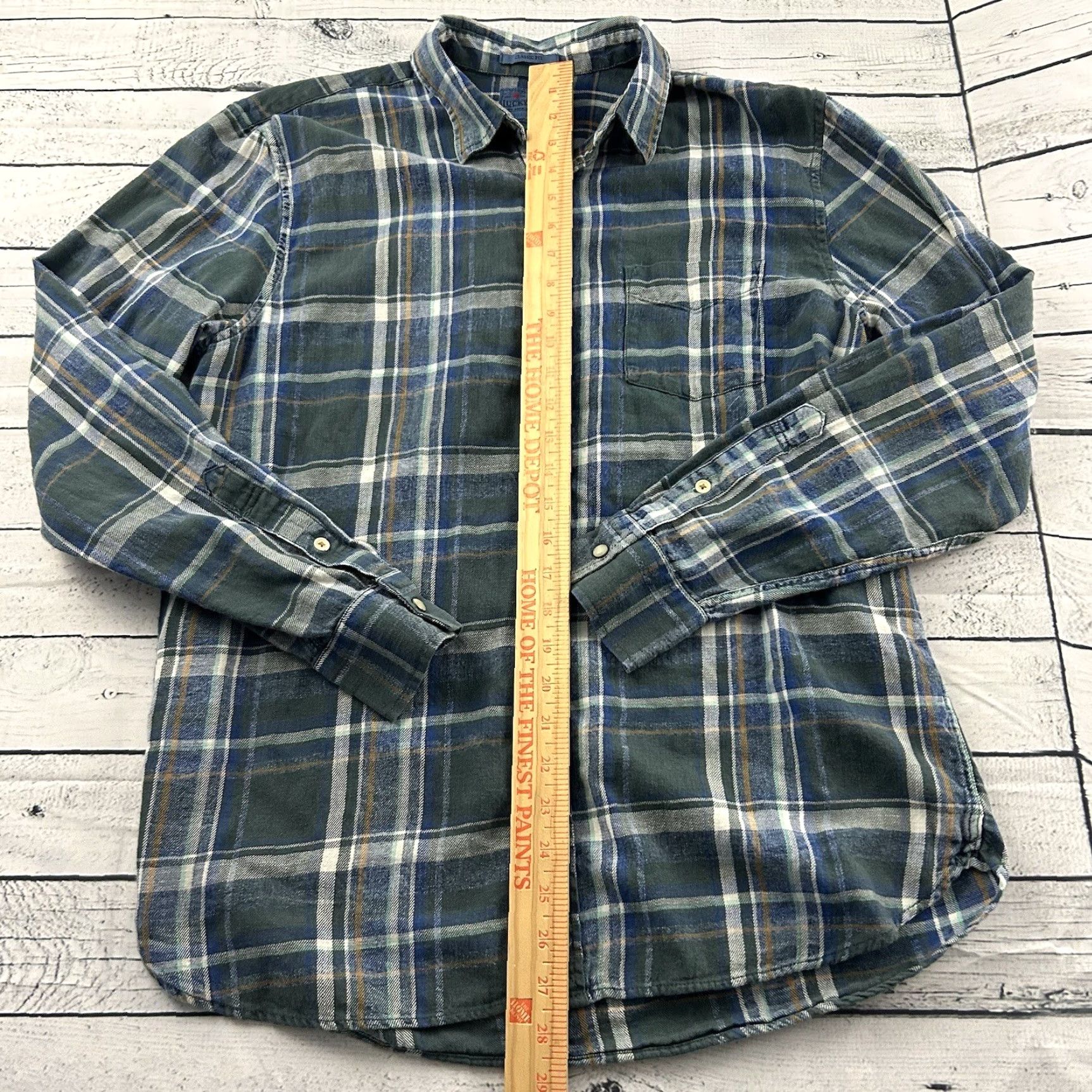 Lucky Brand Lucky Brand Classic Plaid Flannel Long Sleeve Button-Up Shirt Mens L Blue Size US L / EU 52-54 / 3 - 3 Thumbnail