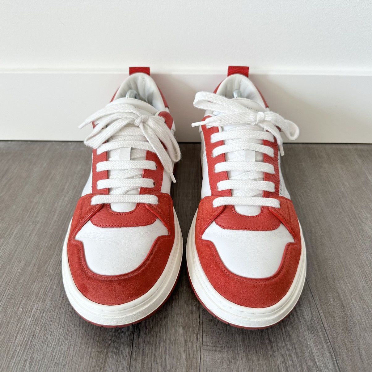 Salvatore Ferragamo Sneaker in Red Suede/Leather Size US 8.5 / EU 41-42 - 3 Thumbnail