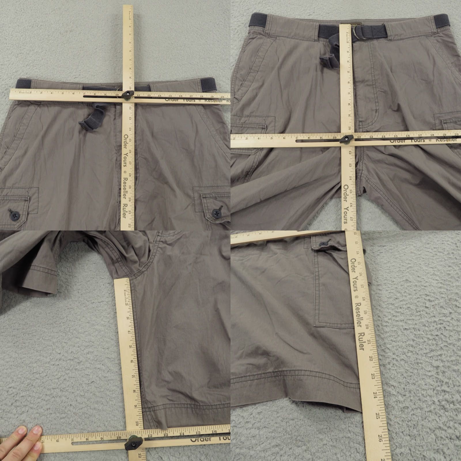 Abercrombie & Fitch VTG Abercrombie & Fitch Shorts Mens 38 Grey Brown Y2K Baggy Skater Preppy Belted Cargo Pocket Size US 38 / EU 54 - 8 Thumbnail