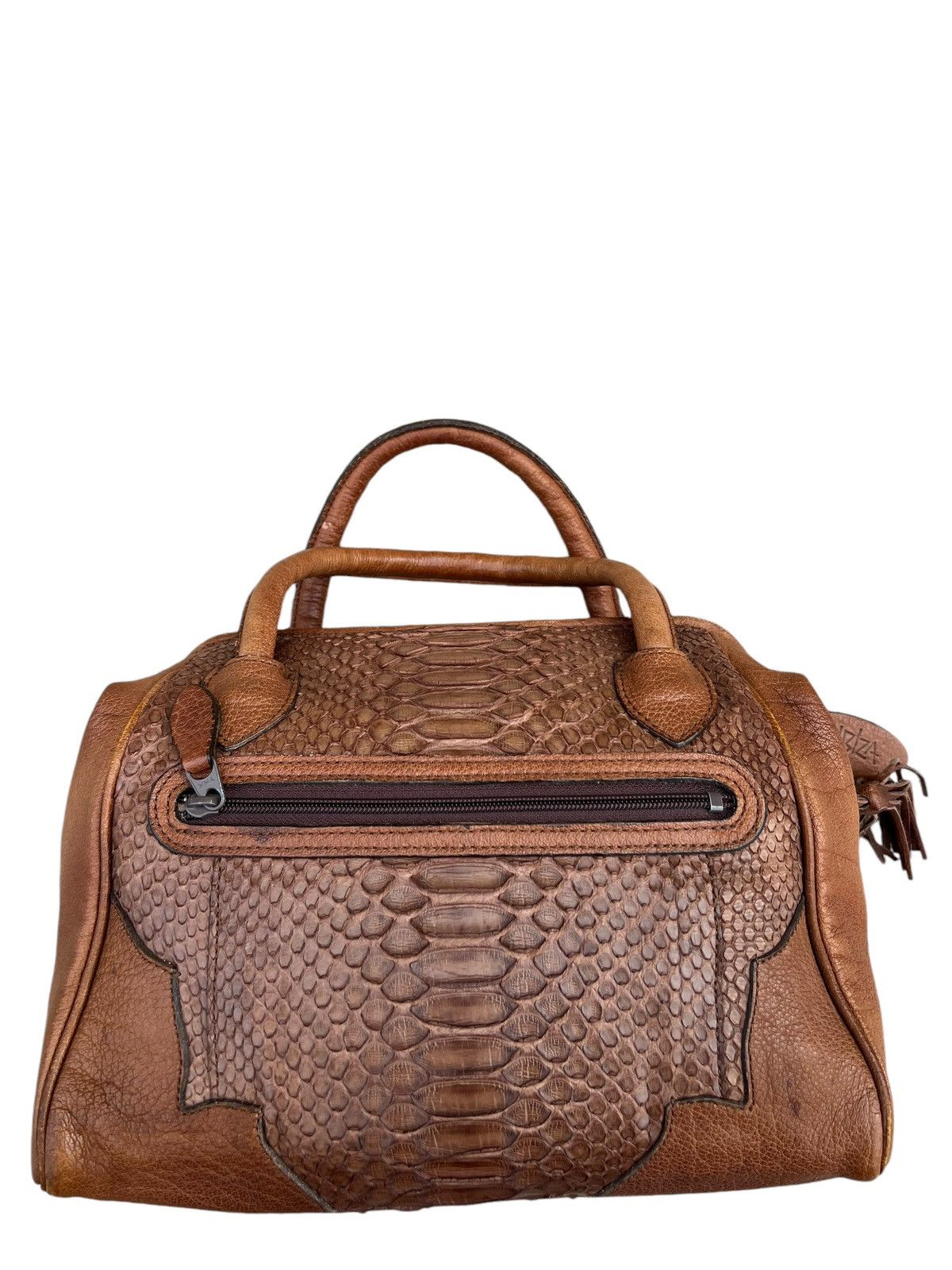 Leather Vintage Ibiza Japan Patina Python Snake Leather Doctor Bag Size ONE SIZE - 10 Thumbnail