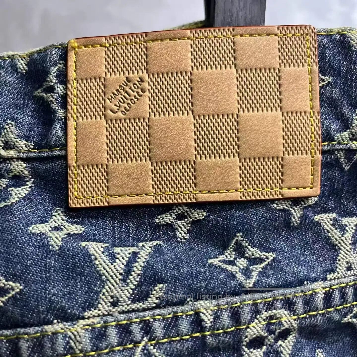 Louis Vuitton Louis Vuitton Blue pure cotton pleated full-print jeans| Size US 32 / EU 48 - 5 Thumbnail