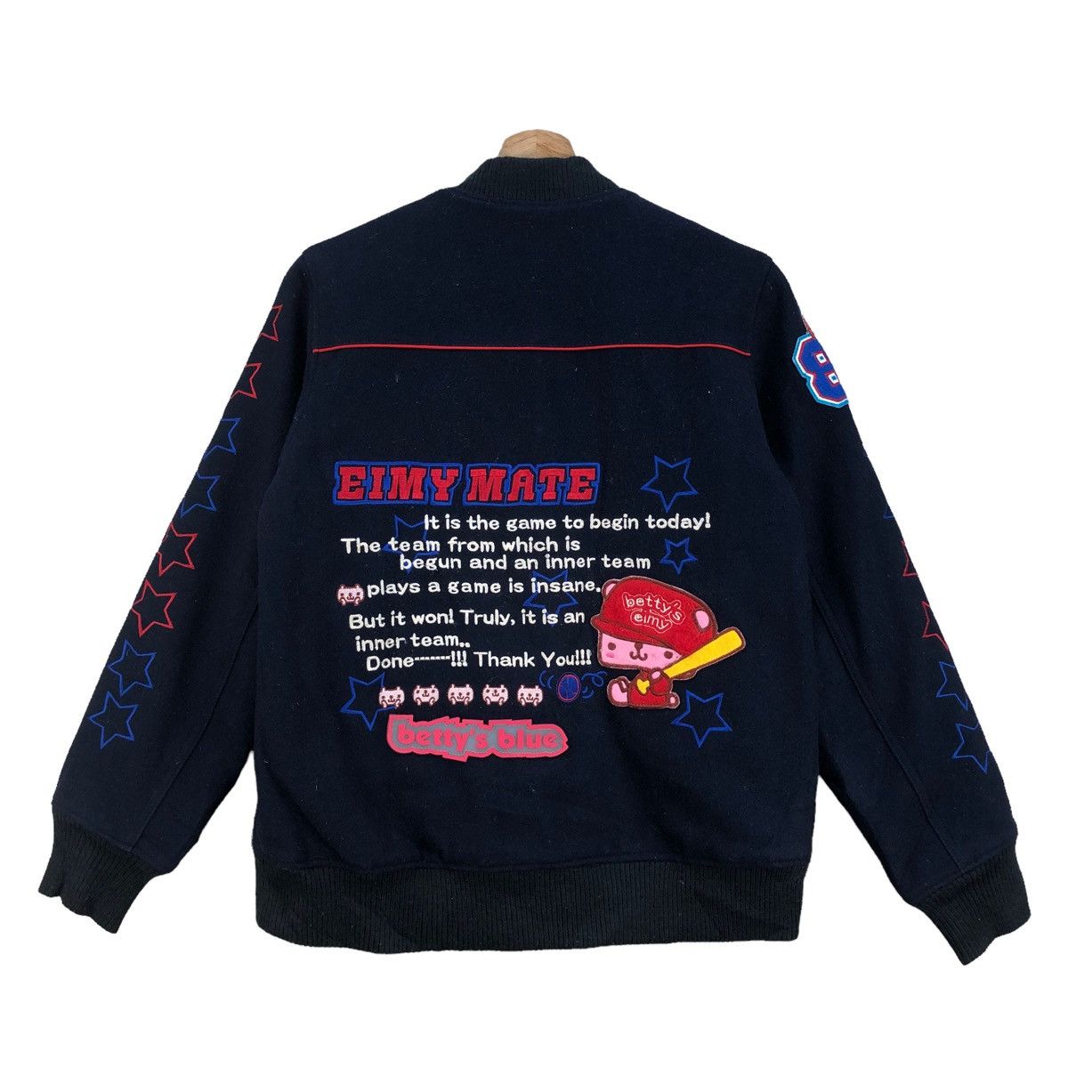 Angel Blue Japanese Brand Betty Blue Shinji Abe Varsity Jacket Size US S / EU 44-46 / 1 - 2 Thumbnail