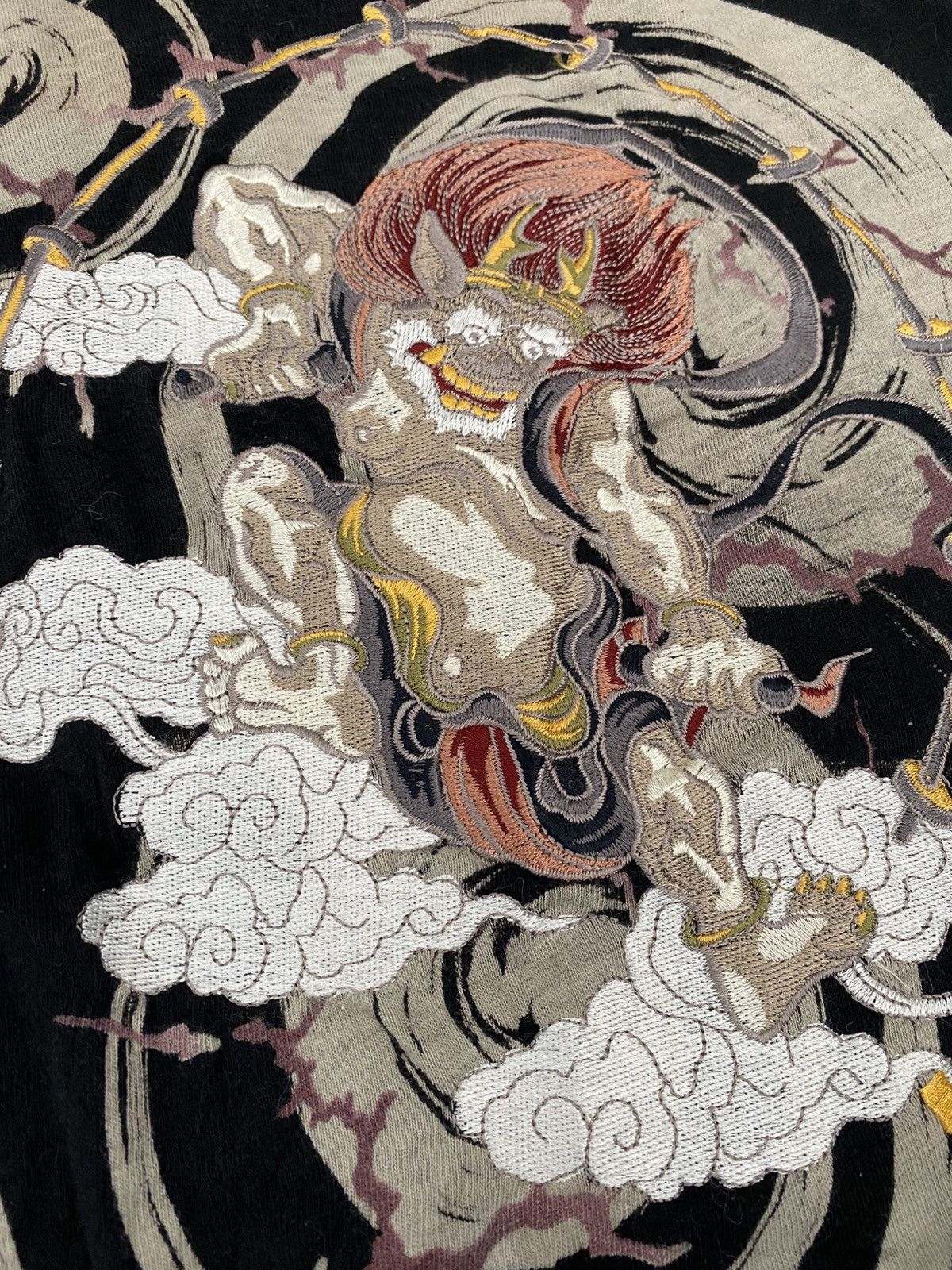 Bullet Noise Japanese traditional Fujin Raijin sukajan emboirdery LS Size US XXL / EU 58 / 5 - 5 Thumbnail