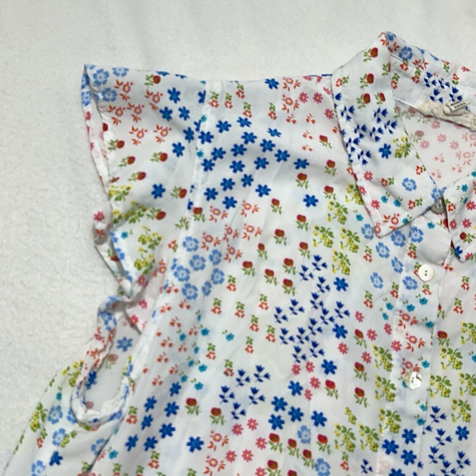 Other Jane and Delancey Medium White Floral Blouse Flutter Sleeves Size M / US 6-8 / IT 42-44 - 6 Thumbnail
