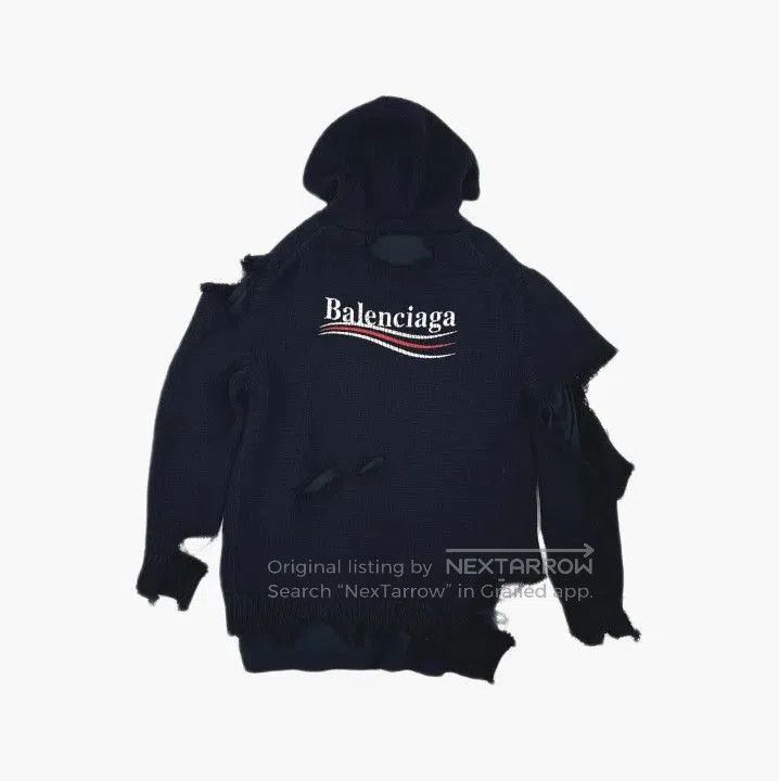 Balenciaga Balenciaga FW21 Black Logo Distressed Hoodie. Size US XS / EU 42 / 0 - 3 Thumbnail