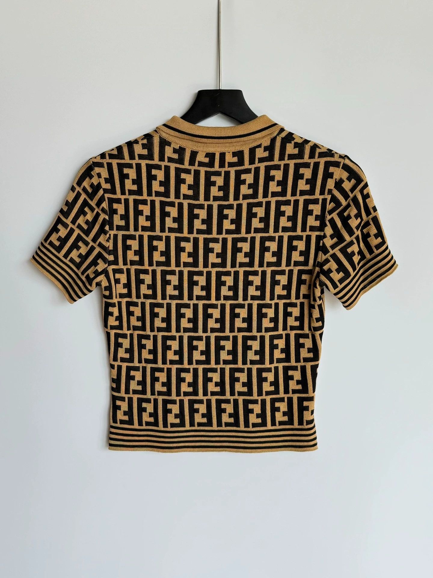 Fendi Fendi Full Print Logo Polo Shirt - Size 38 Size S / US 4 / IT 40 - 3 Thumbnail
