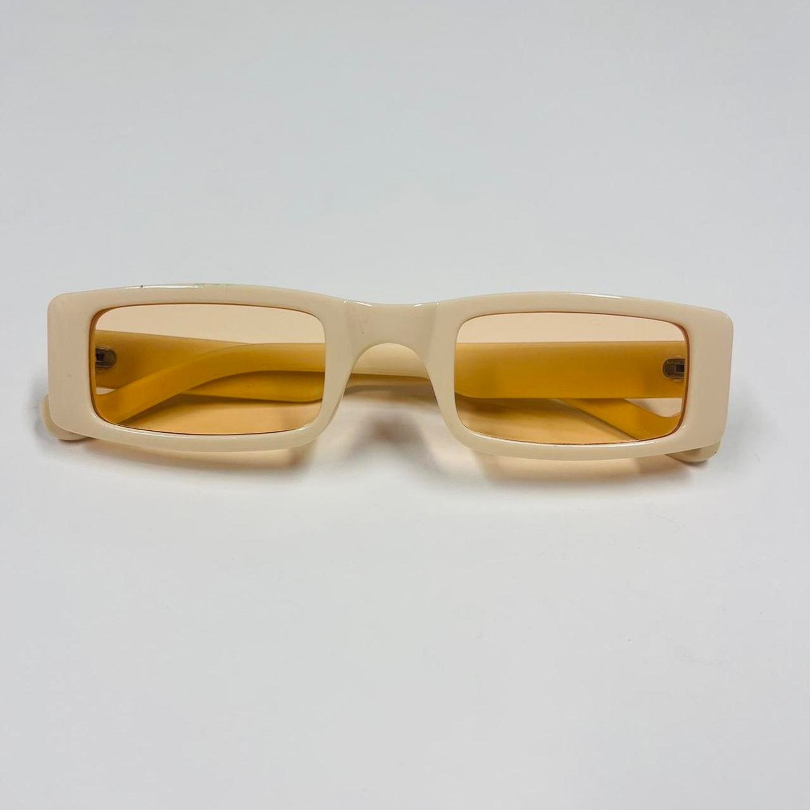 Vintage Y2k 2000s vintage style cream tan rectangular sunglasses Size ONE SIZE - 6 Thumbnail