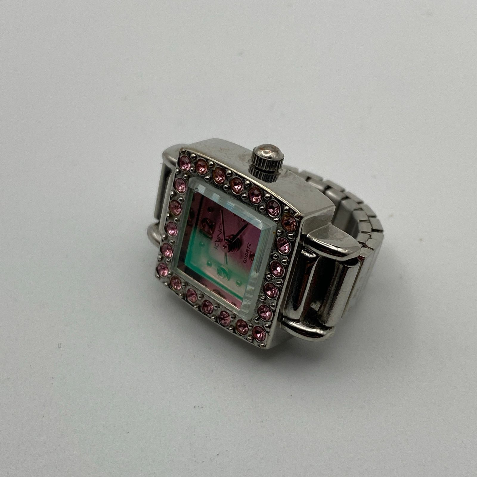 Other Stunning Pink Crystal Bezel Long Finger Watch Size ONE SIZE - 3 Thumbnail
