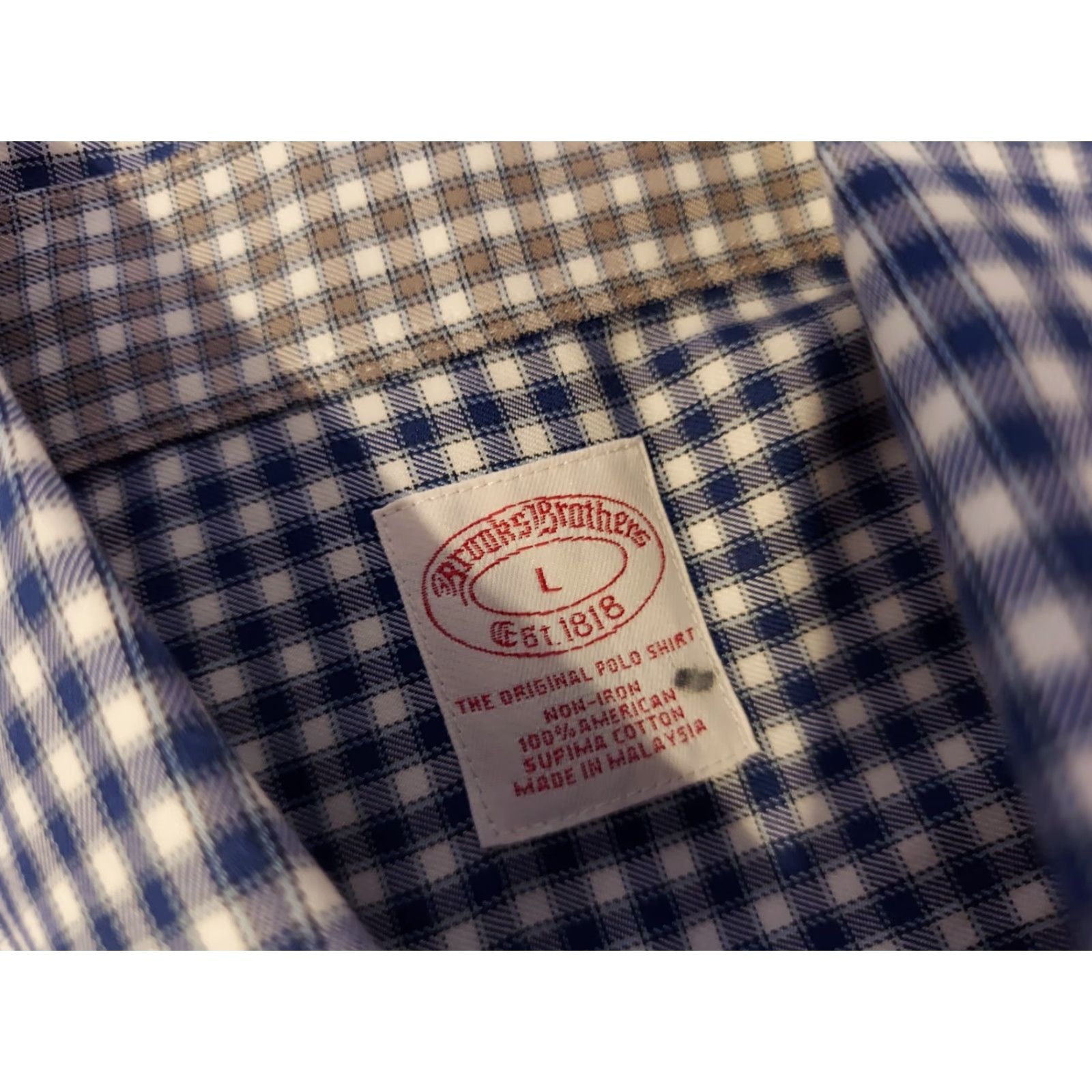 Brooks Brothers VINTAGE Brooks Brothers Dress Shirt L Men Blue Cotton Button Size 42R - 3 Thumbnail