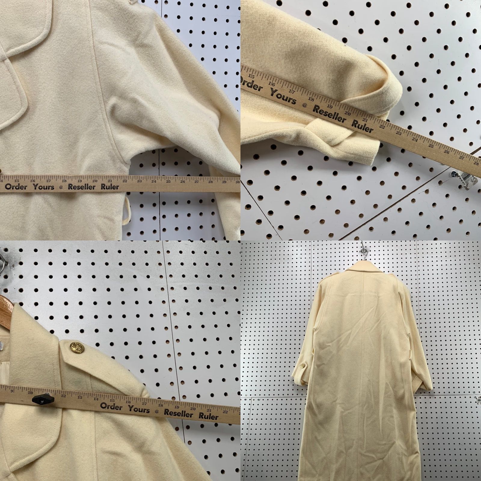 Doublet VINTAGE 100% WOOL Beige Trench Coat Womens 16 XL Double Breasted Made USA Coat Trench Beige Wool 90s Women US Vintage 16 XL Size XXL / US 16-18 / IT 52-54 - 9 Thumbnail