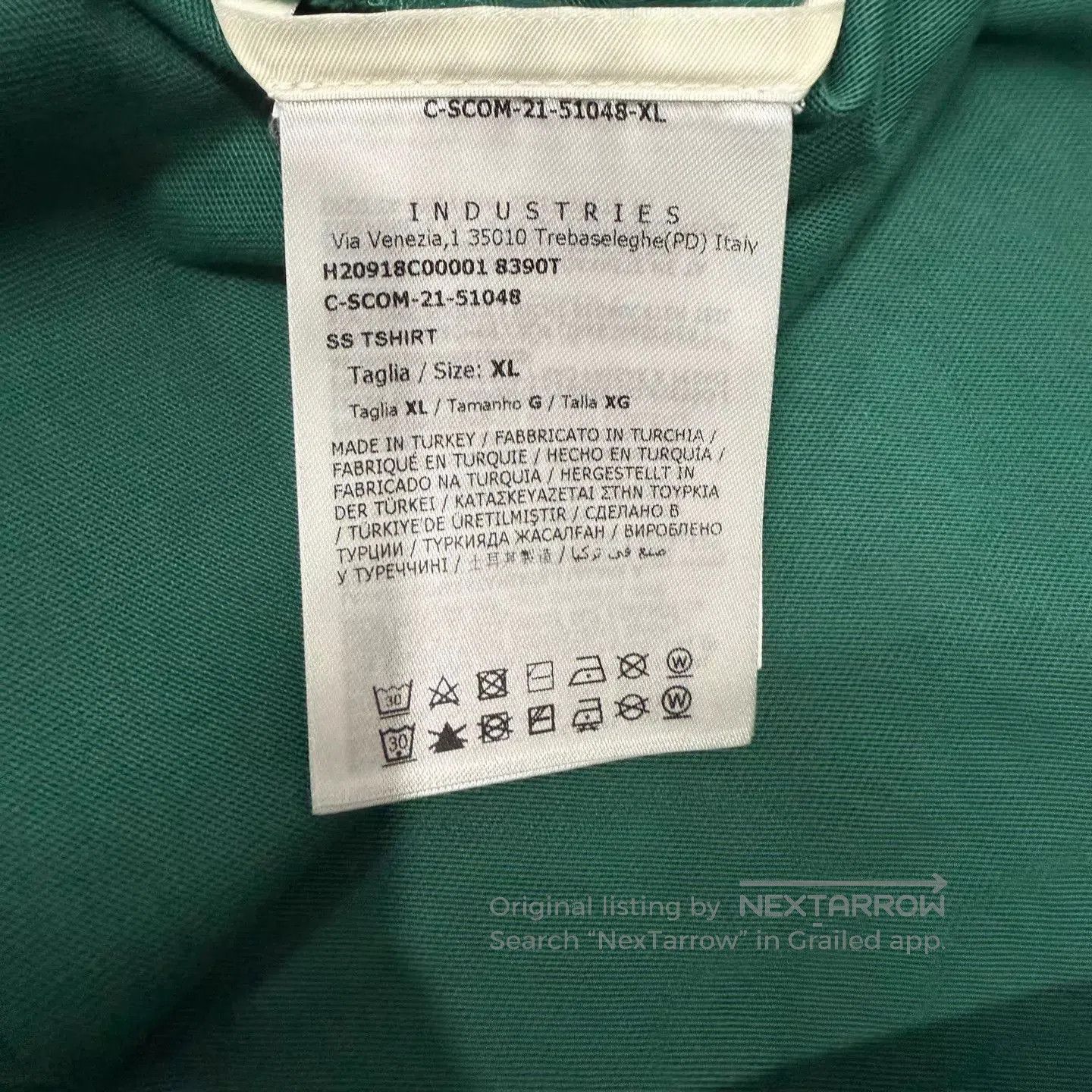 Moncler Green Short Sleeve T-Shirt with White Geometric Design. Size US L / EU 52-54 / 3 - 4 Thumbnail