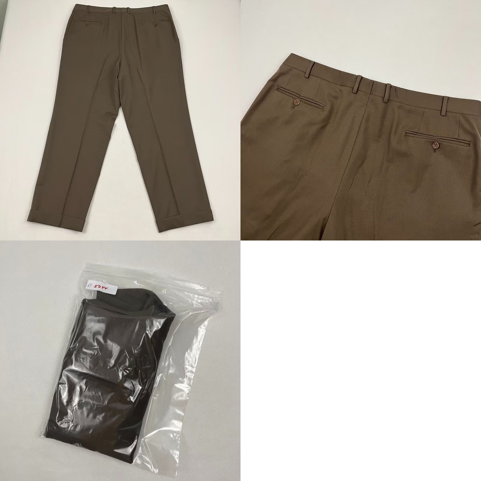 Canali Canali Dress Pants Mens 38x29 Straight Brown Wool Trousers Slacks Pleated Cuffed Regular Mens Brown Wool Dress Pants Size US 38 / EU 54 - 9 Thumbnail