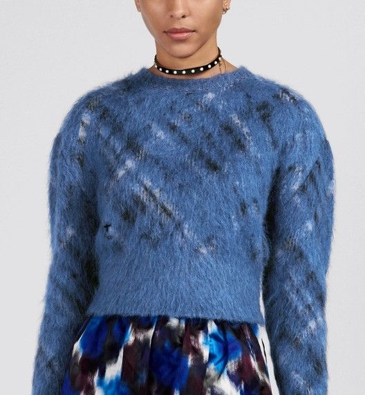 Dior o1w1db10824 Check'n' Sweater in Blue Size XS / US 0-2 / IT 36-38 - 7 Thumbnail