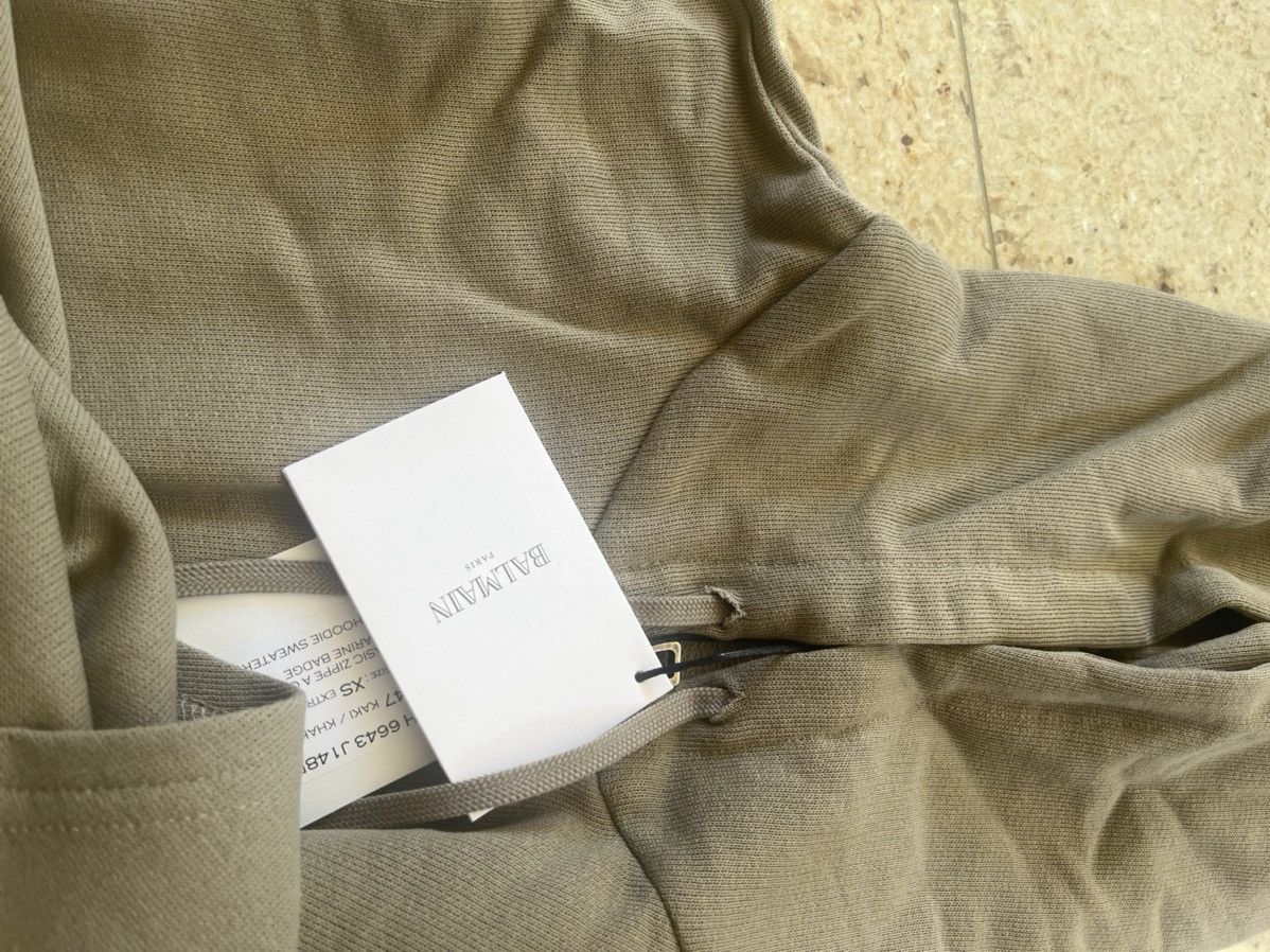 Balmain Lightweight Zip Up Hoodies in Khaki Size US XS / EU 42 / 0 - 20 Thumbnail