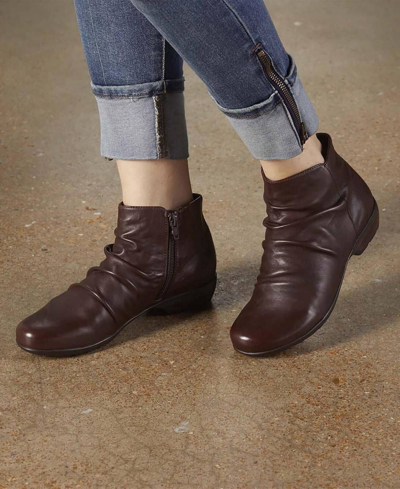 Other Walking Cradles Women's Brown Nappa Leather Esme Booties Size US 8 / IT 38 - 8 Thumbnail