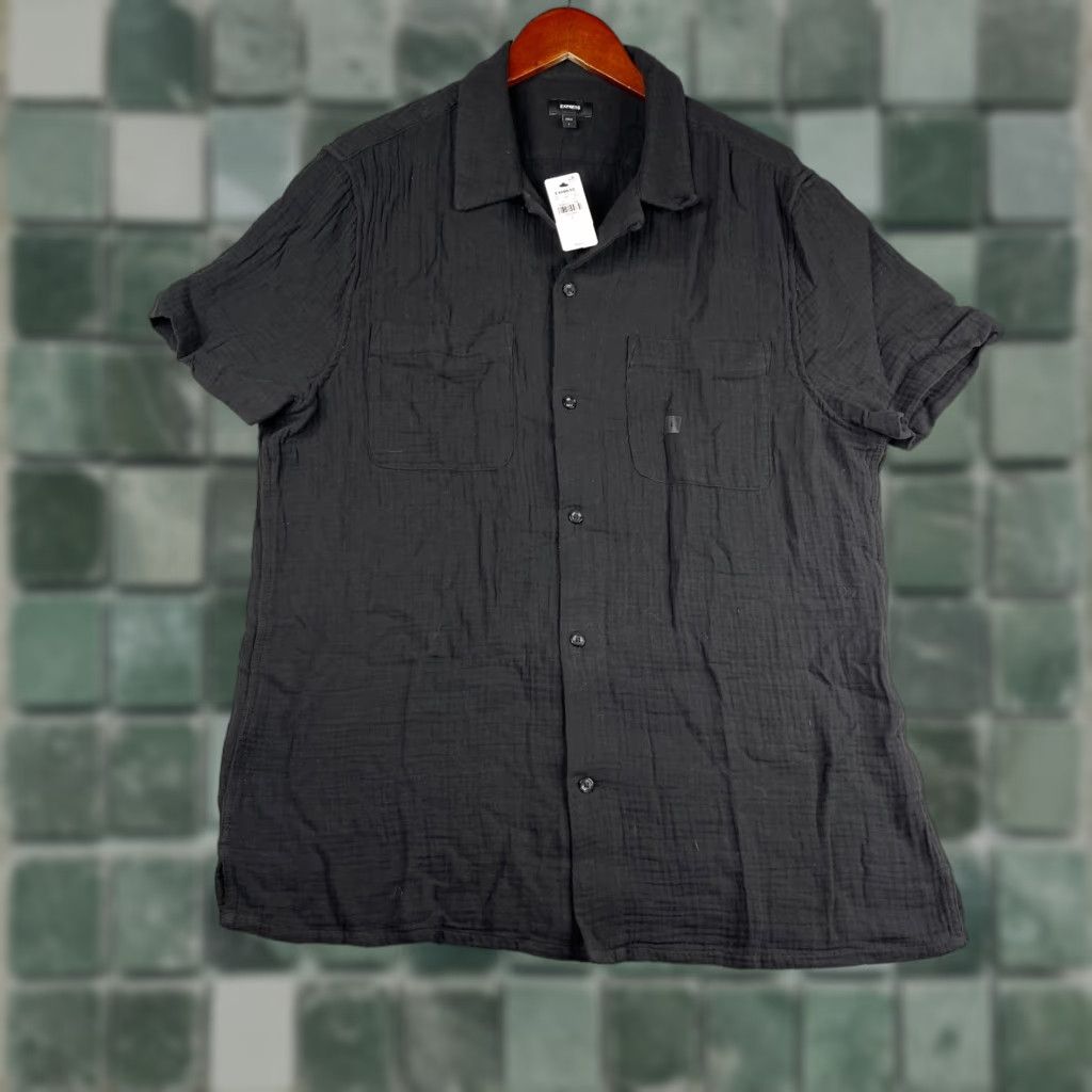 Express Express Shirt L Black Button-Up Short Sleeve Men NEW Size US L / EU 52-54 / 3 - 1 Thumbnail