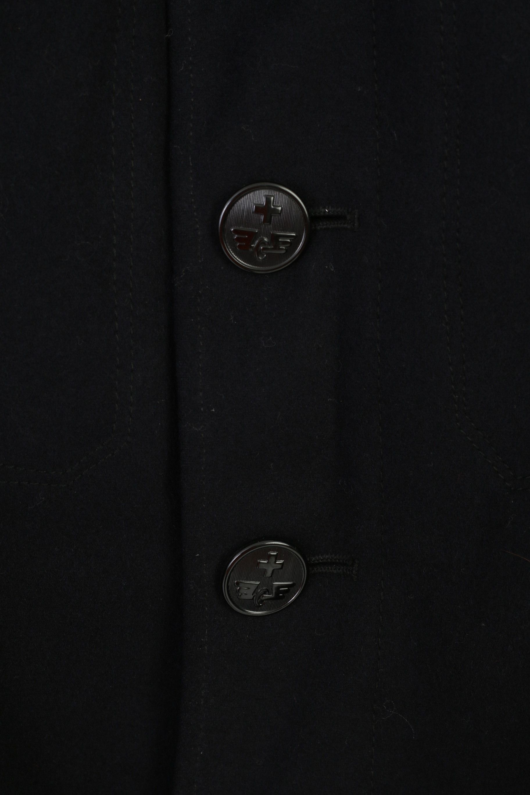 Designer × Vintage Vintage Men XS Jacket Black Hand Made Fitted 3461 Size 36R - 3 Thumbnail