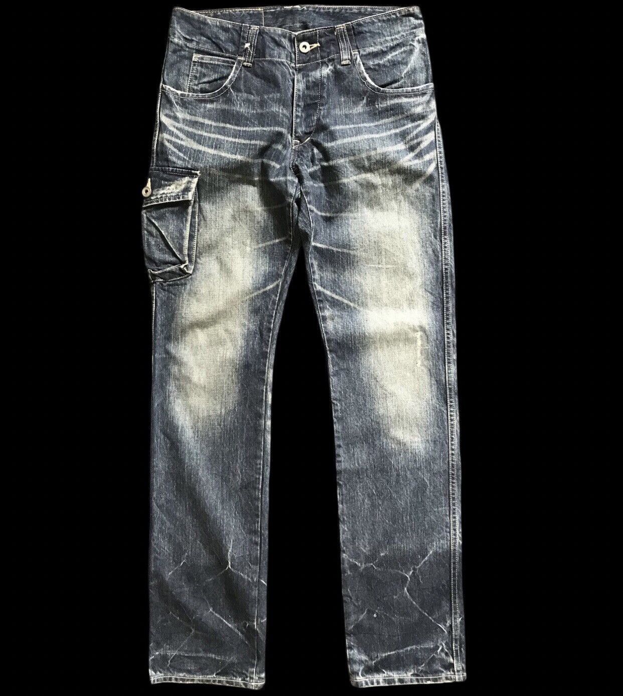 Japanese Brand CP243 Johnbull Distressed Half Cargo Jeans Size US 30 / EU 46 - 1 Thumbnail