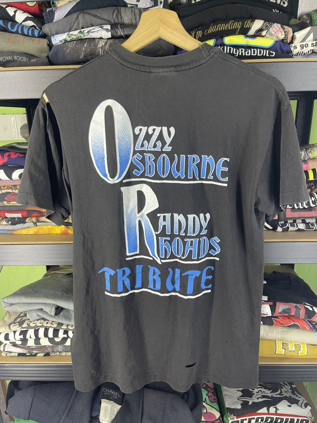 Band Tees Thrashed Vtg Ozzy Osbourne and Randy Rhoads "Tribute" shirt Size US M / EU 48-50 / 2 - 10 Thumbnail