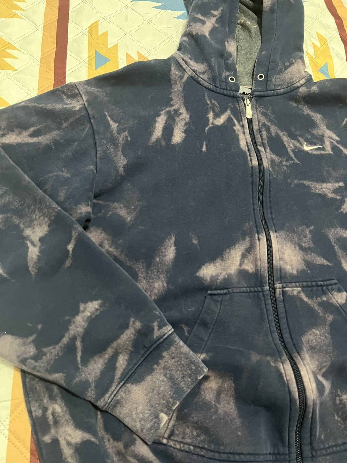 Nike Vintage Bleached Nike Zip Hoodie Size US L / EU 52-54 / 3 - 2 Thumbnail