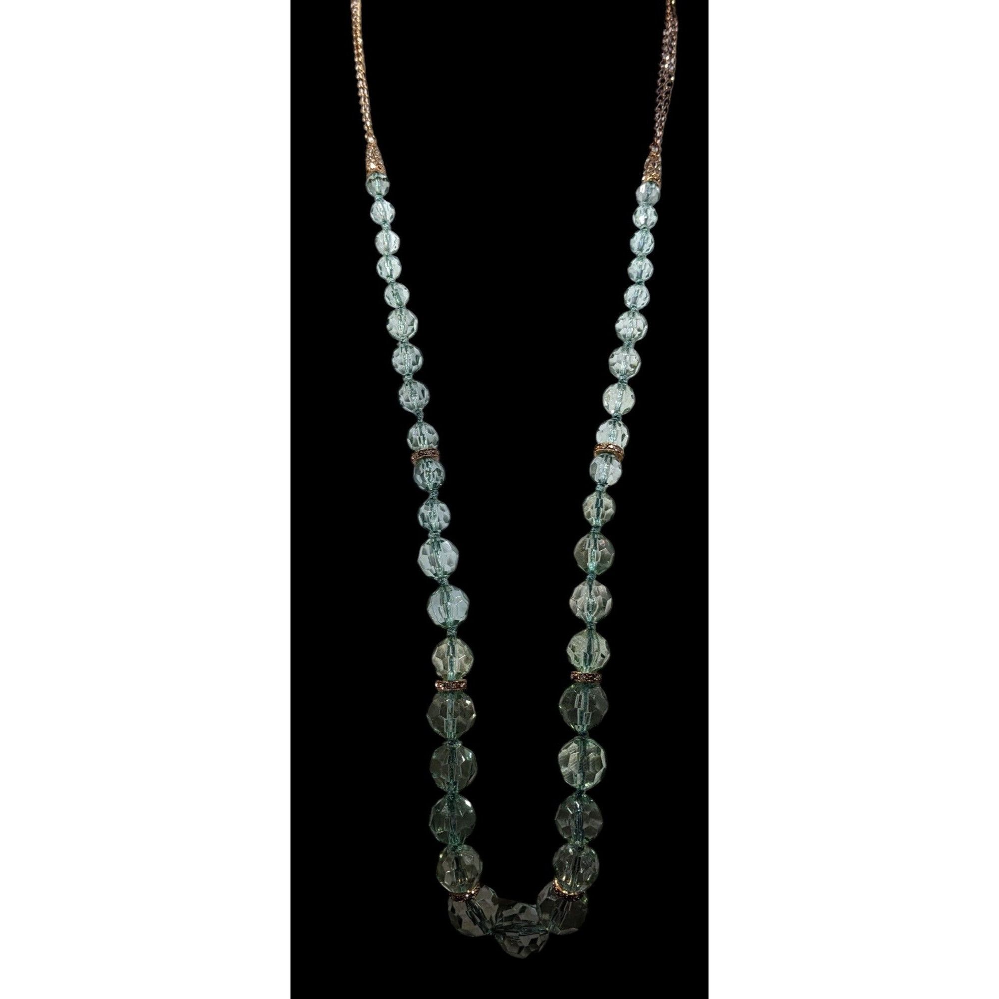 Other Vintage Glam Translucent Mint And Gold Tone Beaded Necklace Size ONE SIZE - 2 Thumbnail