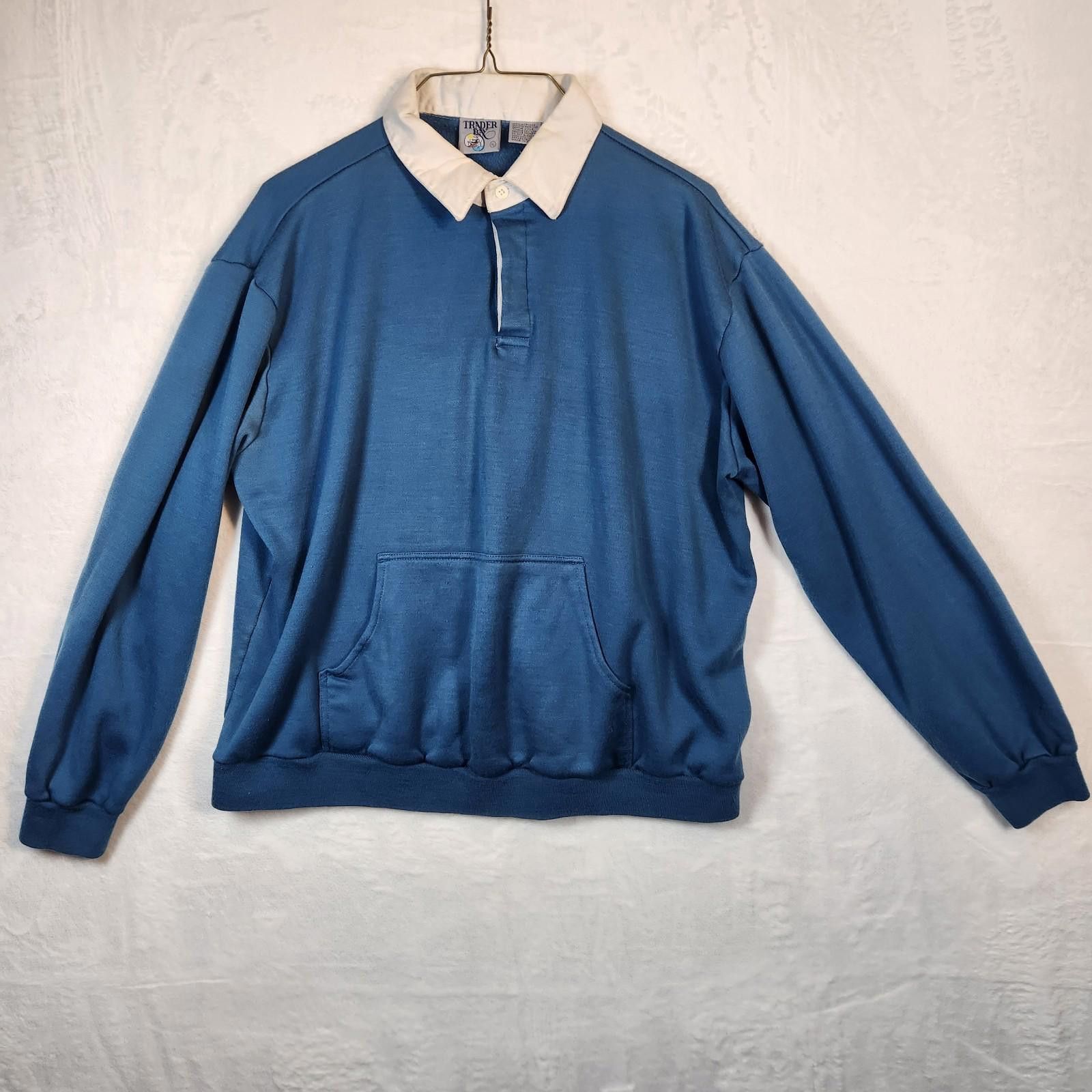 Trader Bay Vintage Trader Bay Collared Sweatshirt Blue Size XL Size US XL / EU 56 / 4 - 1 Thumbnail