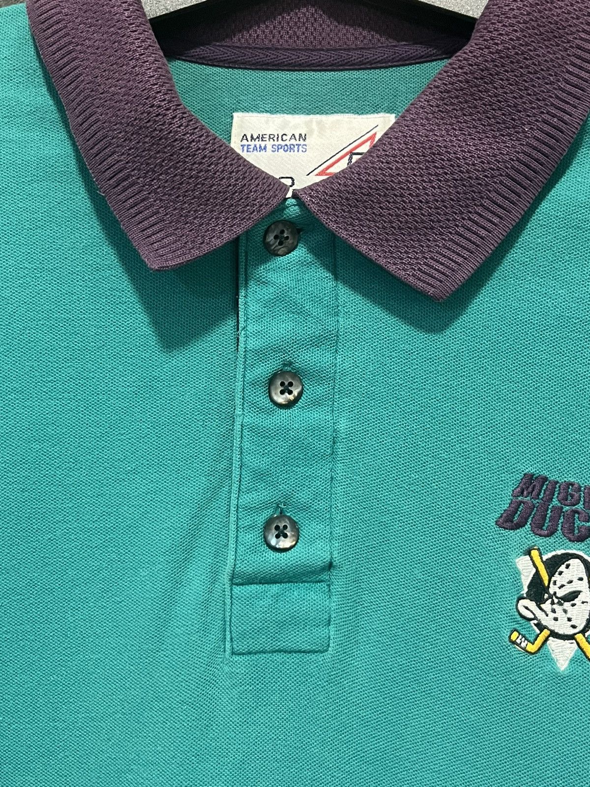 NHL × Vintage Vintage Mighty Ducks Polo Shirt 90s Size US L / EU 52-54 / 3 - 4 Thumbnail