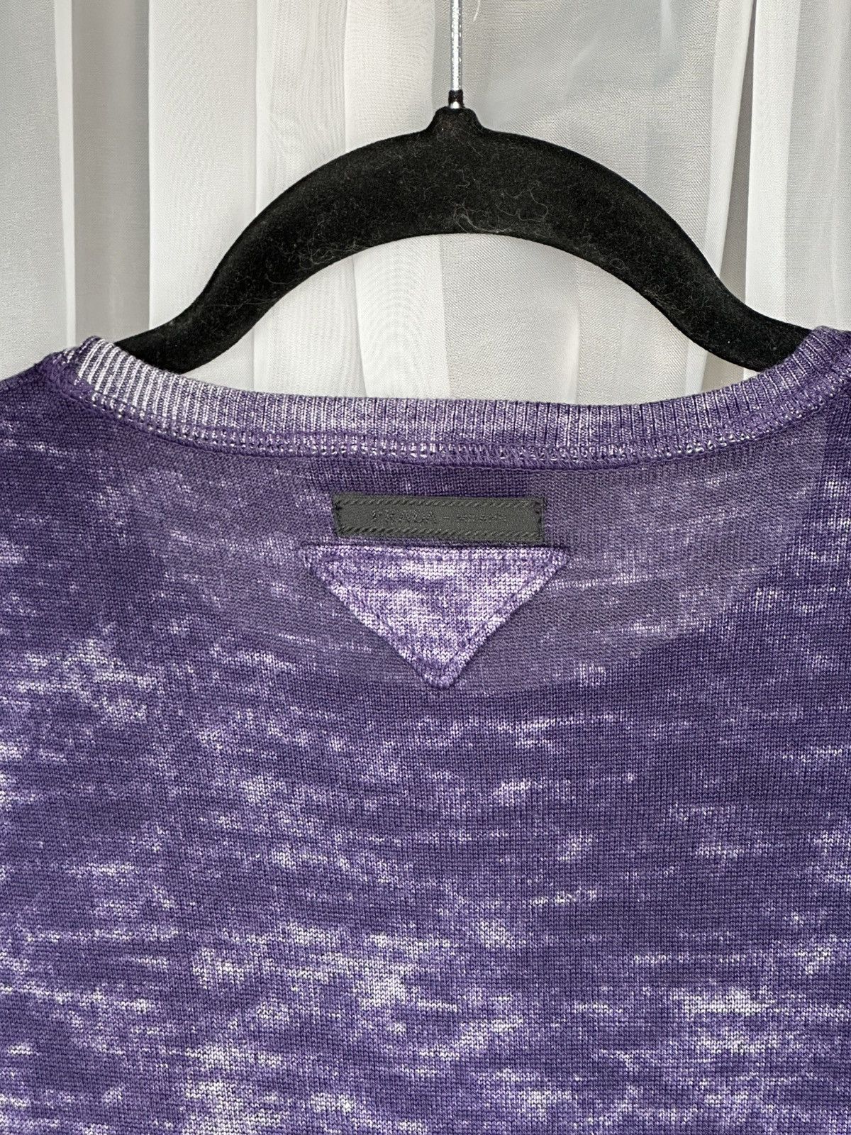 PRADA SS2006 Purple Dyed Logo Silk Sweater Vintage wool knit